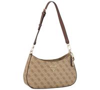 Guess Schultertasche Noelle II Top-Zipper Lederimitat Hellbraun mit Logo Damen