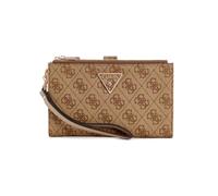 Guess Laurel Damen-Geldbörse mit doppeltem Reißverschluss, Latte-Logo