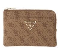 GUESS Kartenetui Schlüsselmäppchen Laurel II SLG Key Ring Pouch Latte Logo Hellbraun