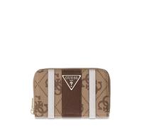 Guess Geldbörse Laurel II Medium Zip – 4 Karten, 14 cm – Latte Logo/Braun