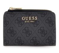 Guess Geldbörse Laurel II – Kartenetui mit umlaufendem Reißverschluss, 4G-Logo, Coal-Logo, Damen