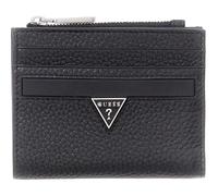 GUESS Leder Geldbörse Monaco Bifold Top Zip Wallet Black schwarz