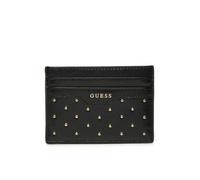 GUESS Leder Kartenetui mit Nieten, Schwarz