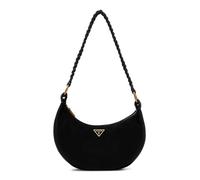 GUESS Leder Schultertasche Umhängetasche Amita Hobo Crossbody Bag Black schwarz