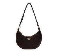 GUESS Leder Schultertasche Umhängetasche Amita Hobo Crossbody Bag Espresso dunkelbraun