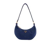 GUESS Leder Schultertasche Umhängetasche Amita Hobo Crossbody Bag Midnight dunkelblau