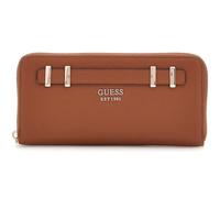 GUESS Ledergeldbörse für Damen, Braun, Reißverschluss, klassisches Design EST. 1981