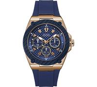 GUESS Legacy Herren-Armbanduhr 45mm Armband Silikon Blau Batterie W1049G2