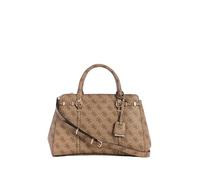 Guess Handtasche Leona Logo Satchel mit mehreren Fächern – Latte Logo