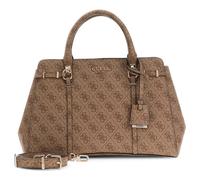 GUESS Leona Logo Multi Compartment Satchel Latte Logo