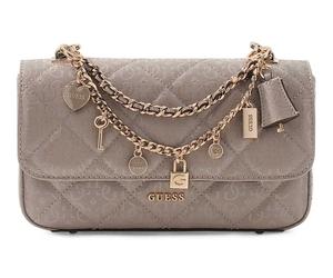 GUESS Libby Flap Crossbody Bag Dark Taupe