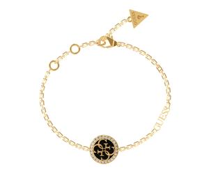 GUESS Life in 4G Black Logo Bracelet Gold