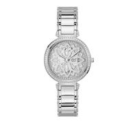 Guess Lily Damen Armbanduhr, Silber, Edelstahlarmband, 3 bar Wasserdichtigkeit - 36 mm Gehäuse, feminines Design, GW0528L1 SP