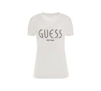 Guess Damen T-Shirt Weiß Druck Kurzarm Herbst Winter Kollektion - Größe: M