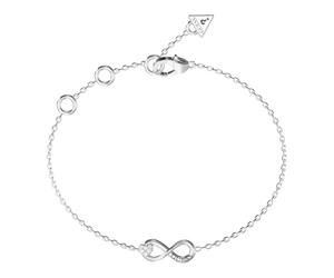 GUESS Love Bites 18mm Infinity Bracelet S Rhodium