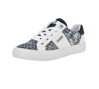 GUESS Damen Loven Sneaker, Weiß/Blau 171, 36 EU