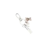 GUESS Luxus Metall Schlüsselanhänger Silber Bär Deko Anhänger 6,4 x 12,6 x 0,5 cm mit Ring und Haken