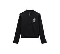 Guess Mädchen Eco Langarm Zip Up Sweatshirt, Schwarz (Jet Black), 10 Jahre