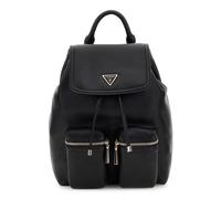 Guess Manhattan II Rucksack, Kunstleder, schwarz, 22 x 30 x 12 cm, mit Fronttaschen und verstellbaren Schultergurten