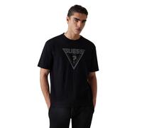 GUESS Herren Eco Azha Crew Neck Over T-Shirt, Schwarz (Jet Black), XL