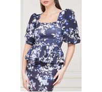 GUESS Marciano By Alexis Top Printed Petal Pose Indigo Größe: S | Blusen Outlet | Damen | Blau