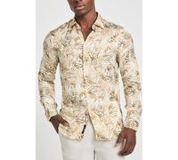 GUESS Marciano By Benny New Collar Pau Ecru Sand Foliage Pr Größe: 46 | Longsleeves Outlet | Herren | Braun