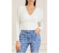 GUESS Marciano By Billie Knit Top Pale Blouse Pearl Größe: XS | Blusen Outlet | Damen | Weiß