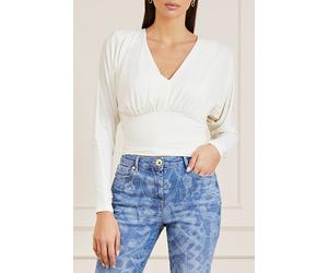 GUESS Marciano By Billie Knit Top Pale Blouse Pearl Größe: XS | Blusen Outlet | Damen | Weiß