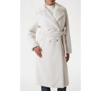 GUESS Marciano By Claire Long Coat Faux Fur Pale Pearl Multi Größe: L | Kunstfell-Jacken Outlet | Damen | Weiß