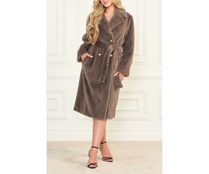 GUESS Marciano By Claire Long Coat Faux Fur Regal Brown Mult Größe: L | Kunstfell-Jacken Outlet | Damen | Braun