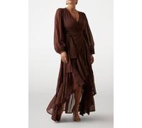 GUESS Marciano By Elsa Wrap Flare Dress Cioccolata Größe: 44 | Maxikleider Outlet | Damen