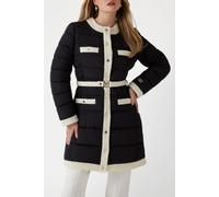 GUESS Marciano By Long Cecilia Belted Black And White Größe: 36 | Winterjacken Outlet | Damen | Schwarz