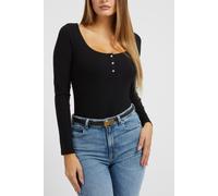 Guess Longsleeve in Ripp-Optik Modell 'KARLEE' in Black, Größe S