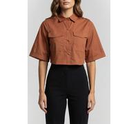 GUESS Marciano By Pat Cropped Shirt Terre Di Siena Größe: 46 | Business hemden Outlet | Damen