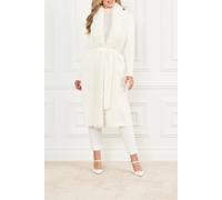 GUESS Marciano By Paula Faux Fur Long Cardi Pale Pearl Größe: L | Kunstfell-Jacken Outlet | Damen | Weiß