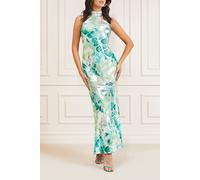 GUESS Marciano By Sophia Long Dress Roses Bouquet Print Größe: 36 | Maxikleider Outlet | Damen | Rosa