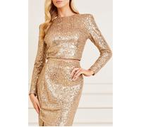 GUESS Marciano By Sparkle The Dark Fantasy Gold Blouse Sequi Größe: XL | Blusen Outlet | Damen | Gelb