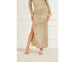 GUESS Marciano By Sparkle The Dark Fantasy Gold Maxi Skirt S Größe: XL | Maxiröcke Outlet | Damen | Gelb