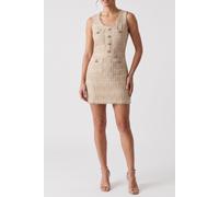 GUESS Mariah Sl Mini Dress Velvet Taupe Lux Twe Größe: 42 | Minikleider Outlet | Damen | Schwarz