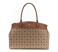 GUESS Reisetasche Schultertasche Melinda Logo Deluxe Dome Tote Latte Logo Taupe