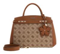 GUESS Melinda Logo Tri Compartment Satchel Latte Logo