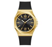 Quarzuhr GUESS "EMPEROR", schwarz, Armbanduhren, Herren, Armbanduhr, Herrenuhr, Silikonarmband, Geschenkidee, analog (61631466-0) schwarz