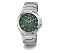 Quarzuhr GUESS "VINYL", silber (silberfarben), Armbanduhren, Herren, Armbanduhr, Herrenuhr, Edelstahlarmband, Mineralglas, analog (67543966-0) silberfarben