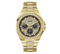 Multifunktionsuhr GUESS "EMPIRE", gold (gelbgoldfarben), Armbanduhren, Herren, Quarzuhr, Armbanduhr, Herren, Datum, 12/24-Std.-Anzeige,Kristallsteine (21708721-0) gelbgoldfarben