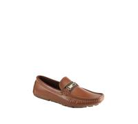 GUESS Men's Aarav Driving Style Loafer, Cognac 210, 42.5 EU