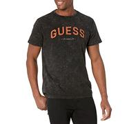 GUESS Men's College Crewneck Short Sleeve Tee, Jet Black, Large