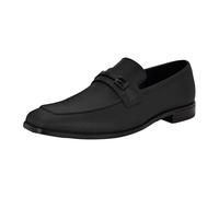 GUESS Men's HOLLAS Loafer, Black Saffiano Texture 001, 9