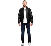GUESS Men's Quattro G Varsity Bomber Jacket, Jet Black