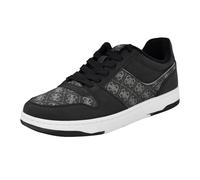 GUESS Men's Tryon Sneaker, Black/Silver Logo Multi 003, 44 EU