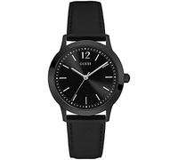 Guess Men's U0922G5 Black Leather Quartz Fashion Watch